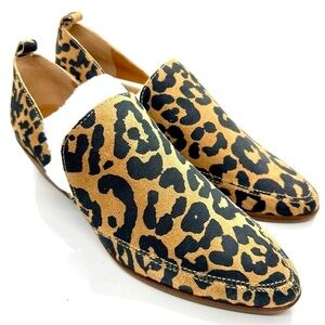 LUCKY Brand Leather Suede Leopard Loafers 10 M